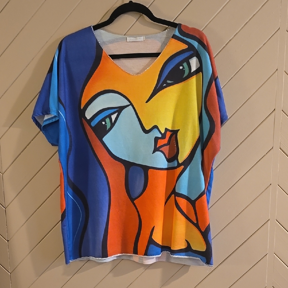 Colorful Abstract Art Women Top